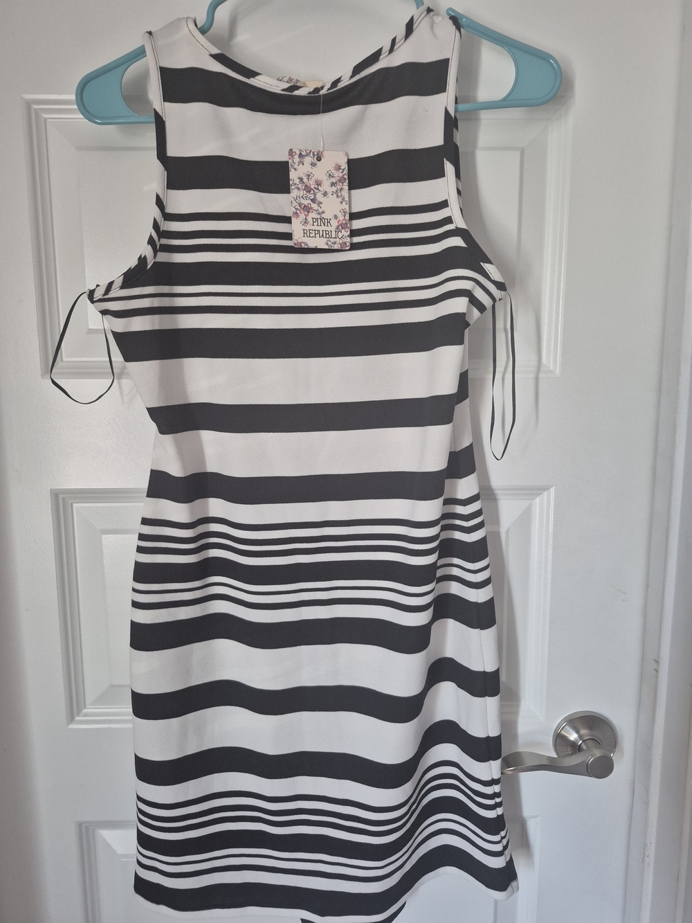 Pink Republic Striped Mini Dress in Black & White